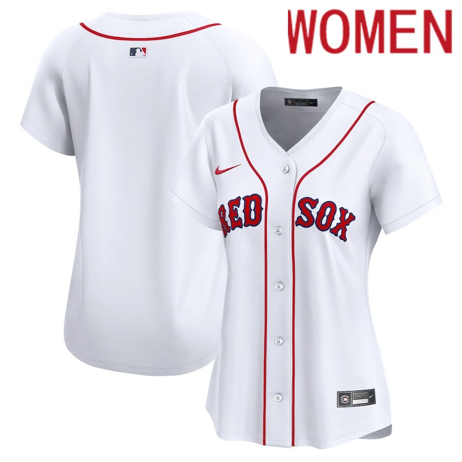 Women Boston Red Sox Blank Nike White Home Limited MLB Jersey->customized mlb jersey->Custom Jersey